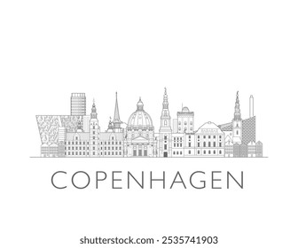 Vetor de paisagem urbana de Copenhague ilustração