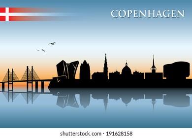 Copenhagen skyline - vector illustration