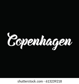 copenhagen, text design. Vector calligraphy. Typography poster. Usable as background.