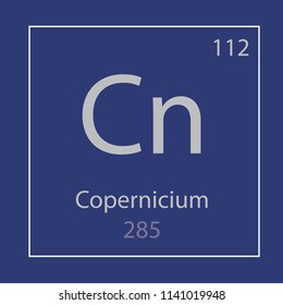 Copernicium Cn chemical element icon- vector illustration