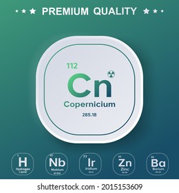 Copernicium element from the periodic table - Modern design