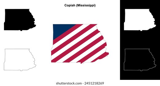 Copiah County (Mississippi) outline map set