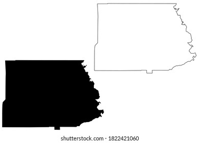 Copiah County, Mississippi (U.S. county, United States of America, USA, U.S., US) map vector illustration. Copiah  map sketch.