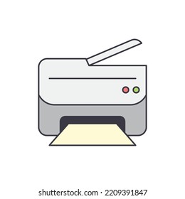 copier, fax, print, and scanner in a printer icon in color, isolated on white background 