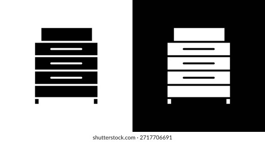 Ícone de fotocopiadora pictograma plano preto. Para design gráfico e web.