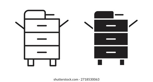 Concepto de icono de copiadora para infografía, Sitio web o App.