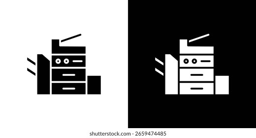 Icono de la copiadora del paquete de Vector del diseño del estilo del glifo