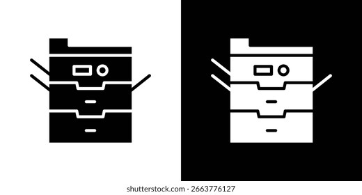 Illustration des Kopierersymbols im flachen Stil. Symbolvorlagenfarbe bearbeitbar.
