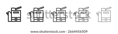 Copier icon line art vector collection on white background