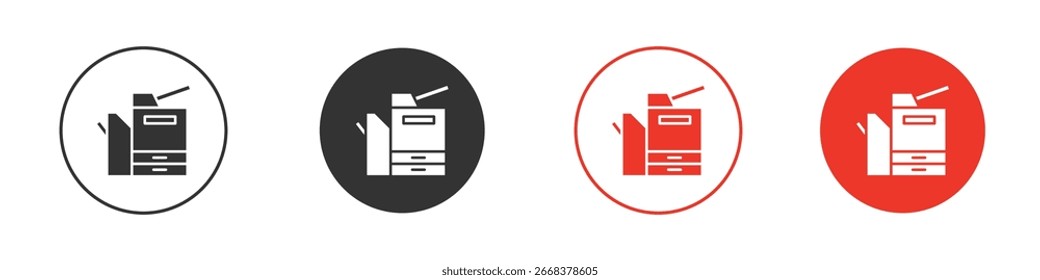 Paquete de iconos de copiadora. Diseño de Vector Clipart