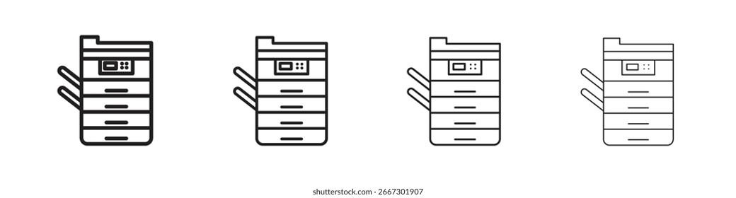 Copiadora ícone simples de vetores pretos. Elemento infográfico de design