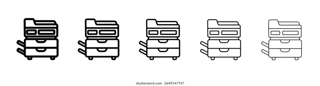 ícone da copiadora logotipo simples de contorno de vetor