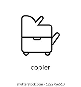 copier icon. Trendy modern flat linear vector copier icon on white background from thin line Electronic devices collection, outline vector illustration
