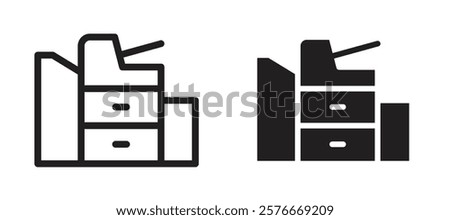 Copier icons in outline and stroke versions