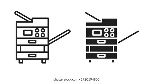 Iconos de la copiadora. Píxel perfecto. Icono de contorno de Vector. Concepto de logotipo plano.