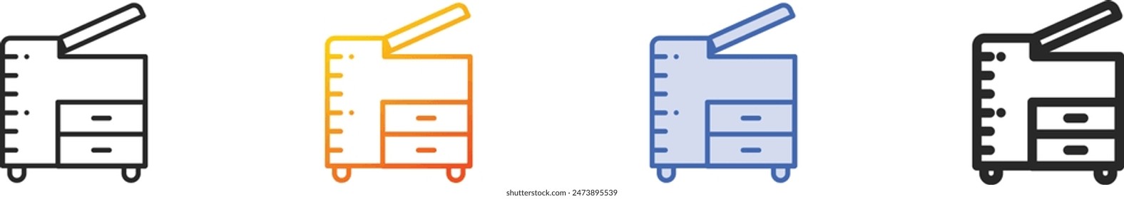 copier icon.Thin Linear, Gradient, Blue Stroke and bold Style Design Isolated On White Background