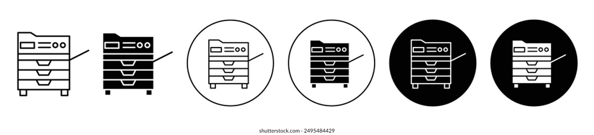 Copier thin line vector icon set.