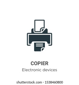 Copier vector icon on white background. Flat vector copier icon symbol sign from modern electronic devices collection for mobile concept and web apps design.