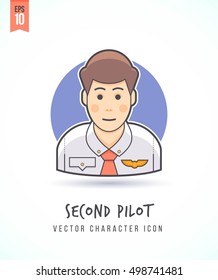 Copilot Second pilot illustration illustration People lifestyle and occupation Colorful and stylish flat vector character icon
