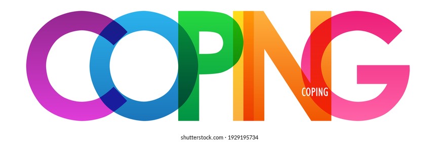 COPING colorful vector typography banner isolated on white background