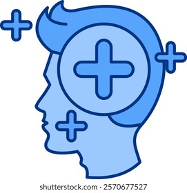 Coping Icon - Lineal Blue Style - Social Anxiety Theme