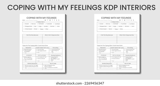 Coping With My Feelings Worksheet 2023-2024 KDP interiors