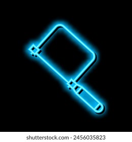 coping saw carpenter tool neon light sign vector. coping saw carpenter tool illustration
