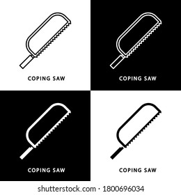 Coping Saw Icon Logo Line and Flat Solid. Blade Carpentry Tool Symbol Vector Glyph Design