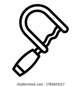 Coping saw icon. Outline coping saw vector icon for web design isolated on white background