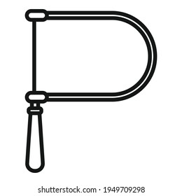 Icono de la sierra. Esquema Icono del vector de la sierra para el diseño web aislado en fondo blanco
