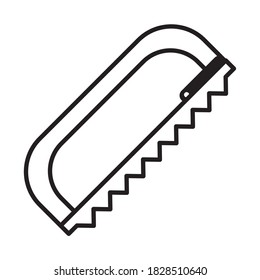 icono de la sierra de cobre sobre fondo blanco, estilo de línea, ilustración vectorial
