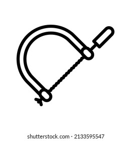 Coping Saw Line Icon Black Design