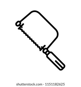 Coping saw outline vector icon.