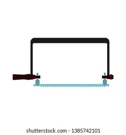 Coping saw vector icon handle tool design. Hand construction repair equipment carpentry. Industry flat instrument cartoon
