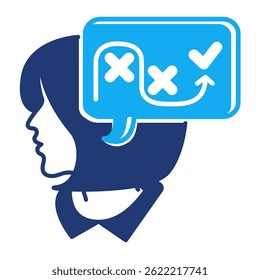 Coping Skills icon represented by head, coping symbol Dualtone style.