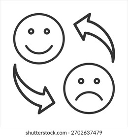Coping Strategies Outline Icon Vector Illustration