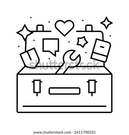 coping toolbox mental health line icon vector. coping toolbox mental health sign. isolated contour symbol black illustration