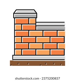 coping wall building house color icon vector. coping wall building house sign. isolated symbol illustration