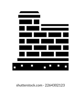 portador de icono de glifo de la casa de construcción de pared de cobre. cartel de la casa de la construcción de la pared de cobre. ilustración de símbolo aislado