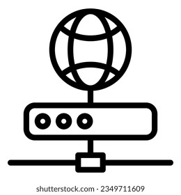 Copmuter server line icon. Network storage vector illustration isolated on white. Data center outline style designed for and app.