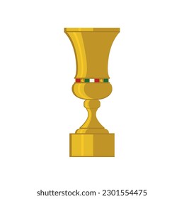 Coppa Italia vector gold Italian football cup trophy for the champion on a white background. Soccer symbol.