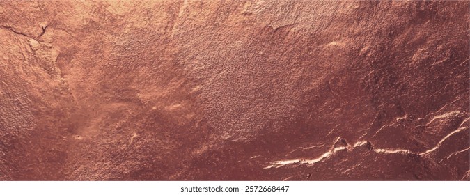 Copper background with a metallic texture. The background features a rich copper color, creating a warm and luxurious feel. Textured stone background vector. Orange background.