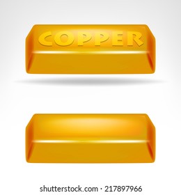 copper bar 3D design isolated on white vector illustration