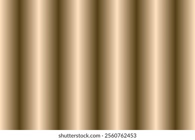 Copper bars volume gradient background. Metallic line textured background. Brown lining gradient wallpaper. Vector illustration