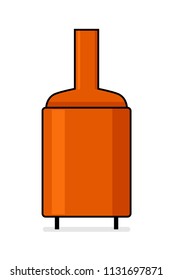 Icono de hervidor de agua de cobre. Imagen del cliente de cervecería aislada en fondo blanco