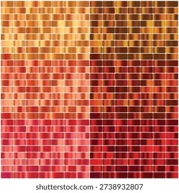 Copper bronze gradient color palette set for metallic design background.