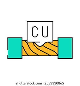 copper cable line icon vector. copper cable sign. isolated symbol illustration