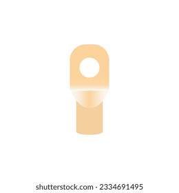 Copper cable lugs. Electricity, electricity, voltage. Connector. Vector.