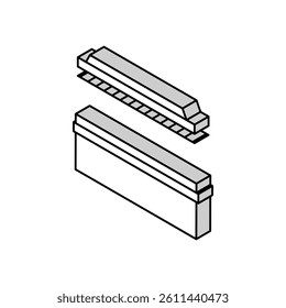 copper cathodes produces isometric icon vector. copper cathodes produces sign. isolated symbol illustration