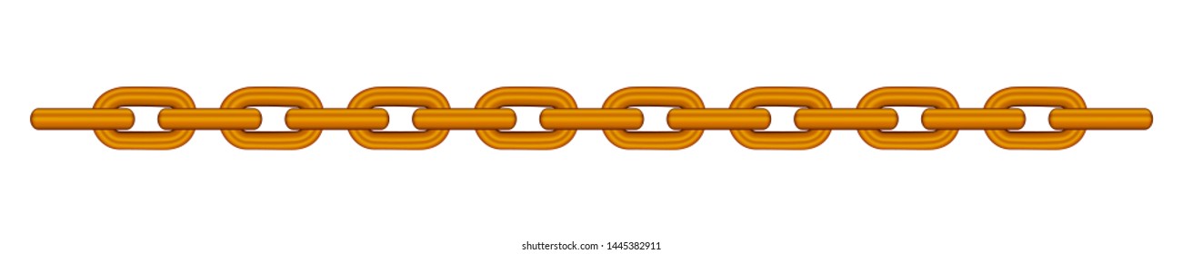 copper chain isolated on white background, copper chain steel, illustration chains
